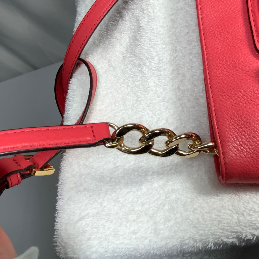 Michael Kors Salmon Pink Leather Crossbody - Picture 10 of 16